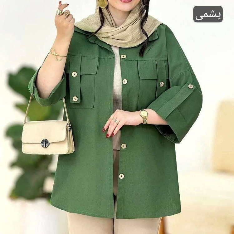 مانتو جیب صلیب لمپاره با کیفیت عالی در رنگ بندی جذاب کد 9570 شایسته