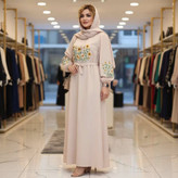 کفتان بلند گلدوزی آروشا بابوس اعلا در رنگ بندی کد 5839 والیا