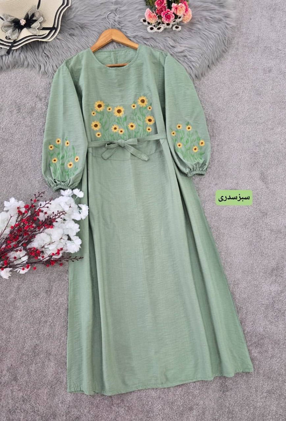 کفتان بلند گلدوزی آروشا بابوس اعلا در رنگ بندی کد 5839 والیا