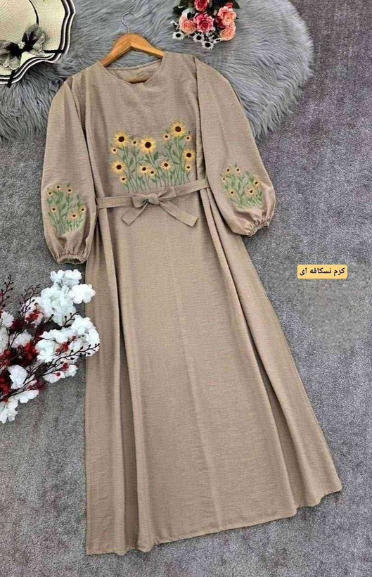 کفتان بلند گلدوزی آروشا بابوس اعلا در رنگ بندی کد 5839 والیا