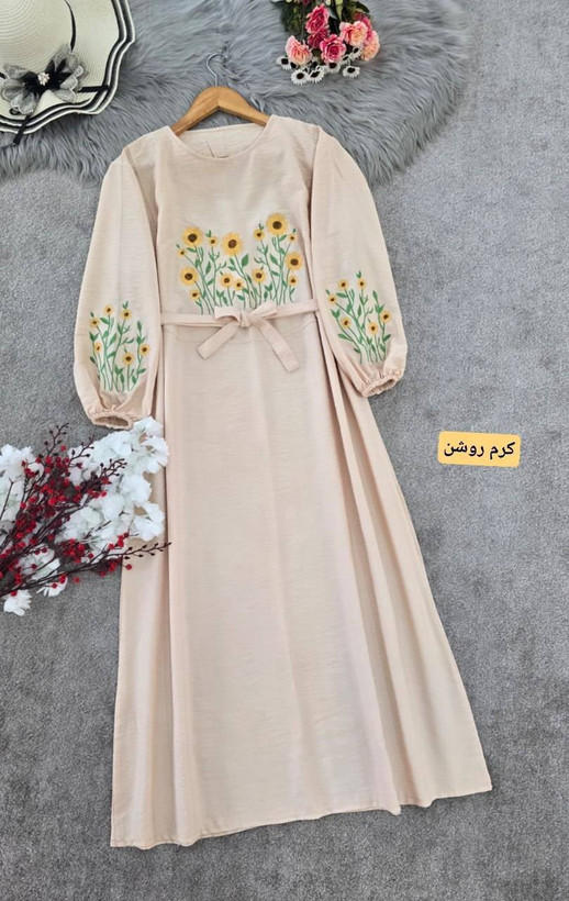 کفتان بلند گلدوزی آروشا بابوس اعلا در رنگ بندی کد 5839 والیا