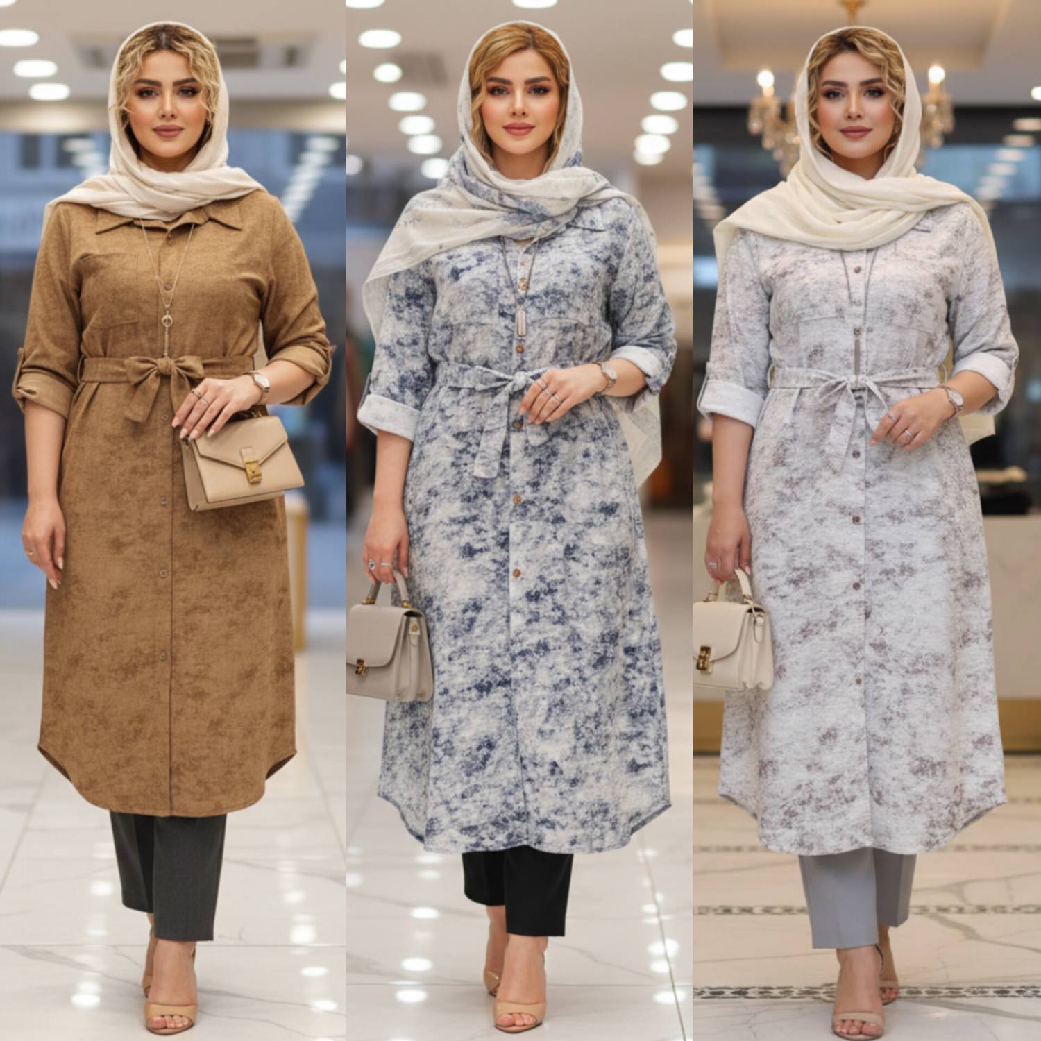 مانتو گازوئیلی درست با کیفیت عالی و رنگ بندی جذاب کد 16505 والیا