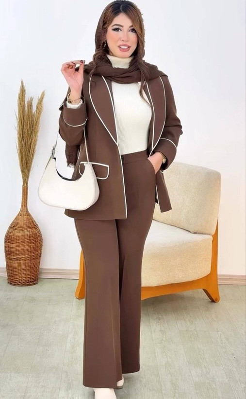 ست کت و شلوار مغزی دوزی در رنگ بندی جذاب🌹🥰🎀کد 13563 ترمه