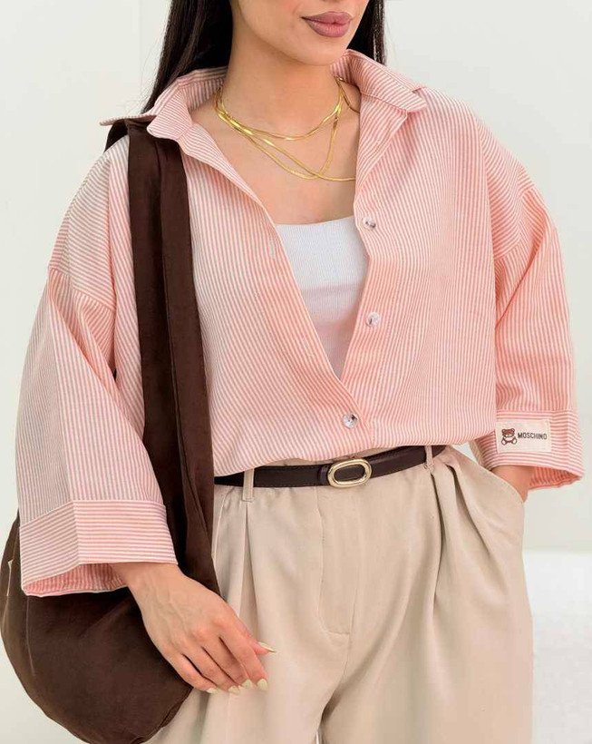 شومیز راه راه استیکری در رنگ بندی شیک🎀😍کد 12439 ترمه