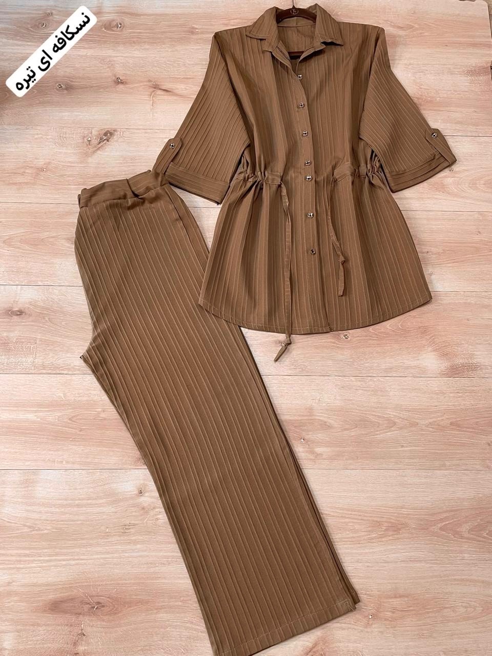 ست شومیز شلوار کمر گت در رنگبندی 🥰🥰کد۷۶۳۷ نیکی