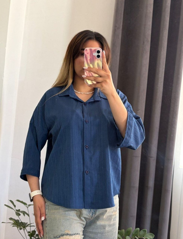 شومیز مانتویی باکسی شنل 🎀🛍💯۴۹۳ شانی