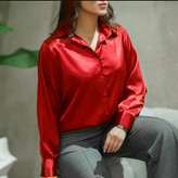 شومیز ساتن تنخور زیبا و شیک 🎀😍کد 7376 ترمه