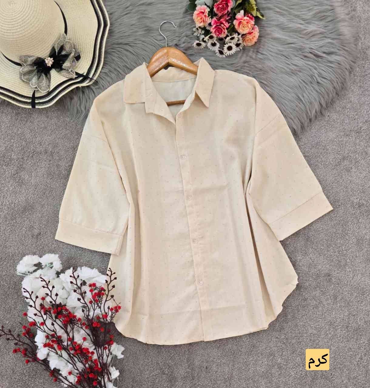 شومیز نگینی پشت دکمه زیبا و شیک در رنگ بندی متنوع 🎀🥰کد 18275 کلار