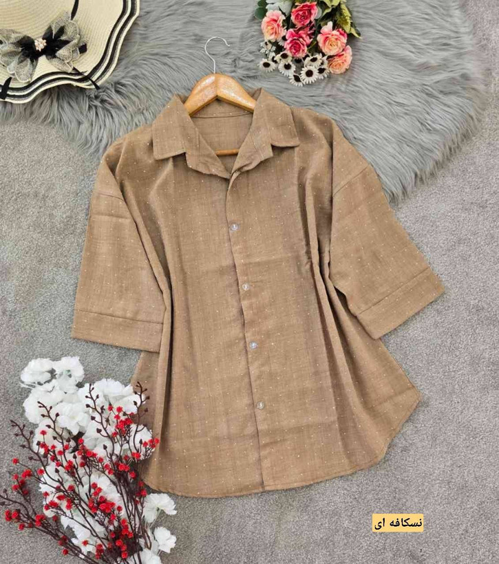 شومیز نگینی پشت دکمه زیبا و شیک در رنگ بندی متنوع 🎀🥰کد 18275 کلار