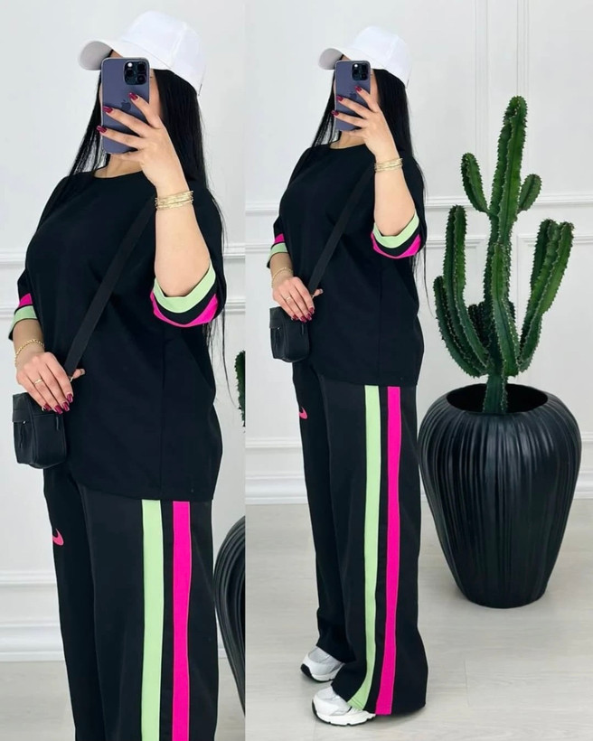 ست تیشرت شلوار نایک گلکسی نخ پنبه درجه یک زیبا وشیک تنخور عالی تکرنگ 🥰 🥰 کد ۱۸۳۲۱ مدلند