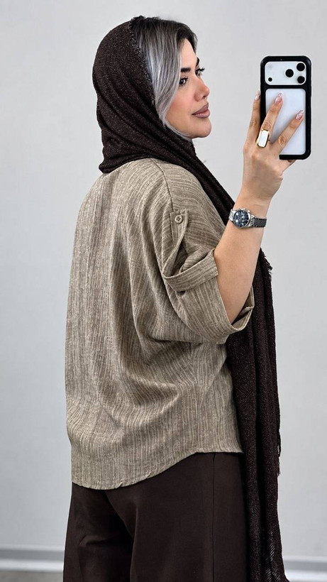 مانتو گازوئیلی نهال با کیفیت عالی در رنگ بندی دلبر کد 18177 شایسته