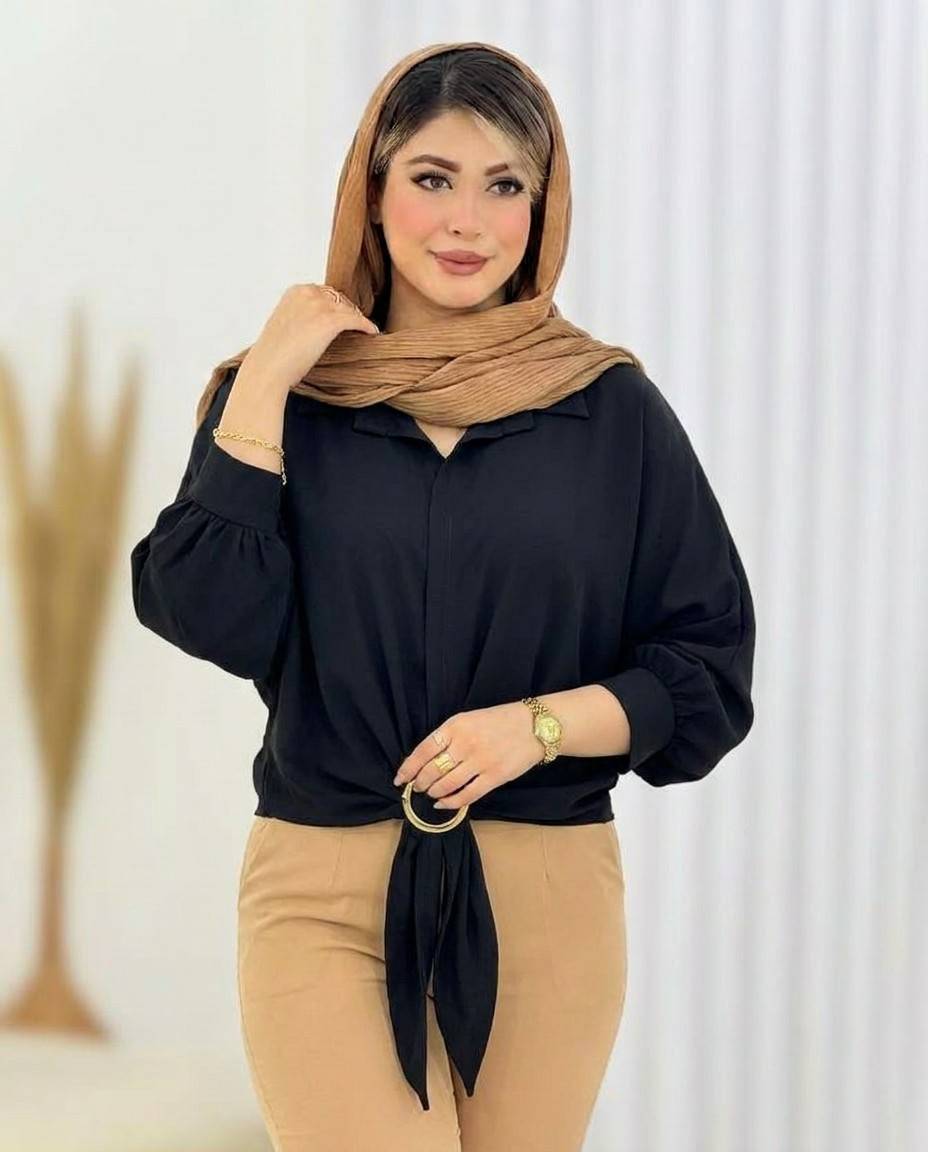 شومیز پایین گره مجلسی رزا الیزه درجه یک کد 15292 الیشکا