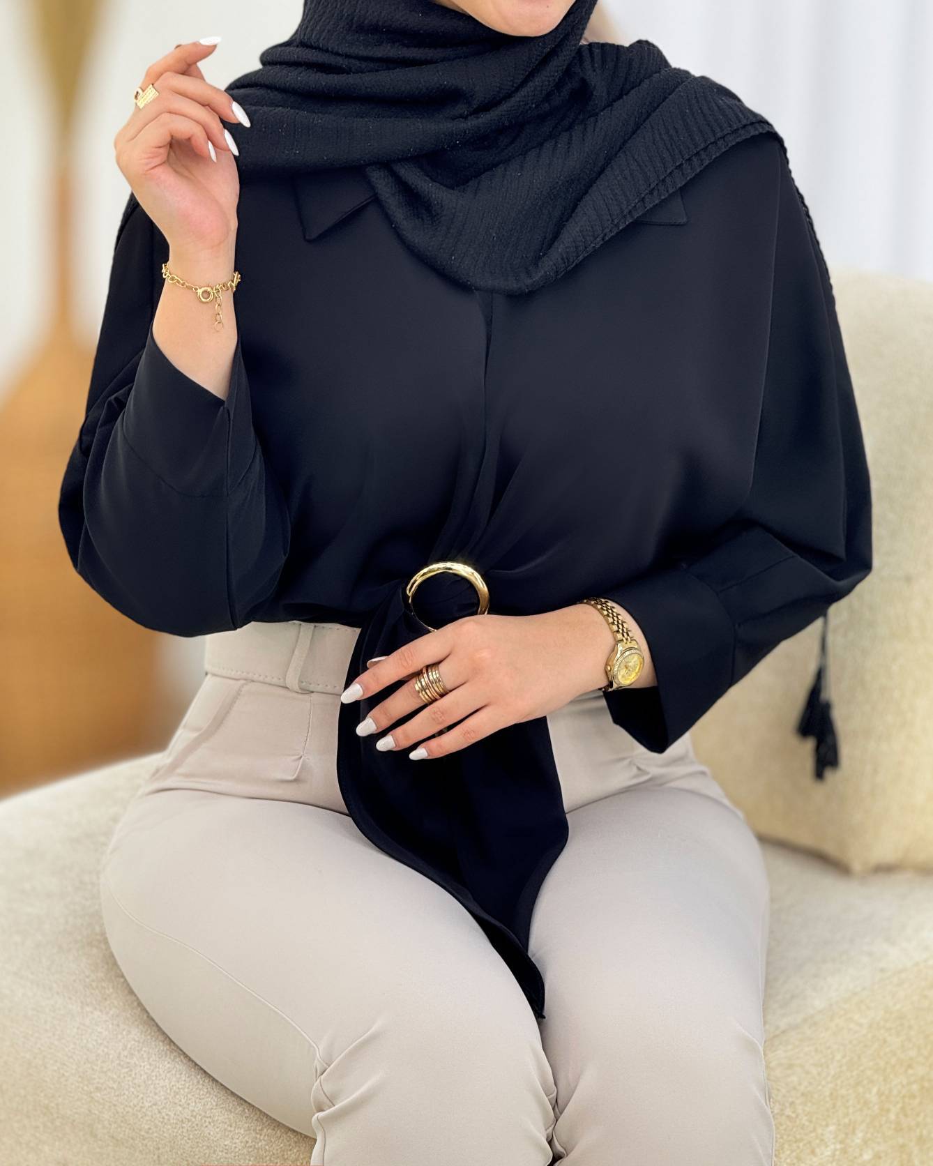 شومیز پایین گره مجلسی رزا الیزه درجه یک کد 15292 الیشکا
