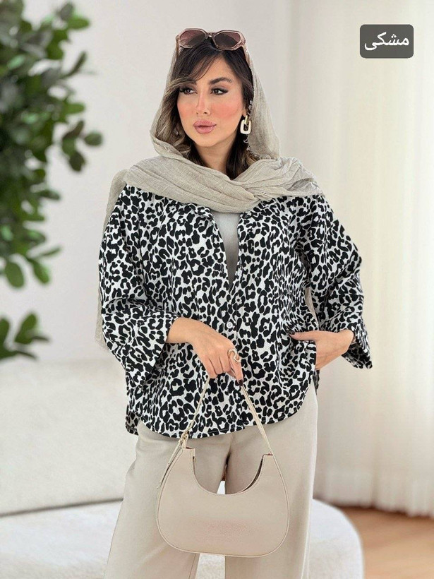 شومیز مانتویی باکسی شیما آیوا خنک و زیبا کد 18336 شایسته