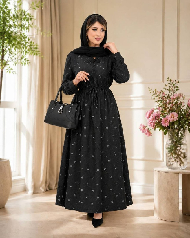 پیراهن بلند طرح پاپیون ۴۷۵ حدیث 🛍💯🎀