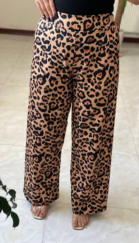 شلوار بگ پلنگی کتان شیک 🎀💞🛍۳۶ آرشیدا