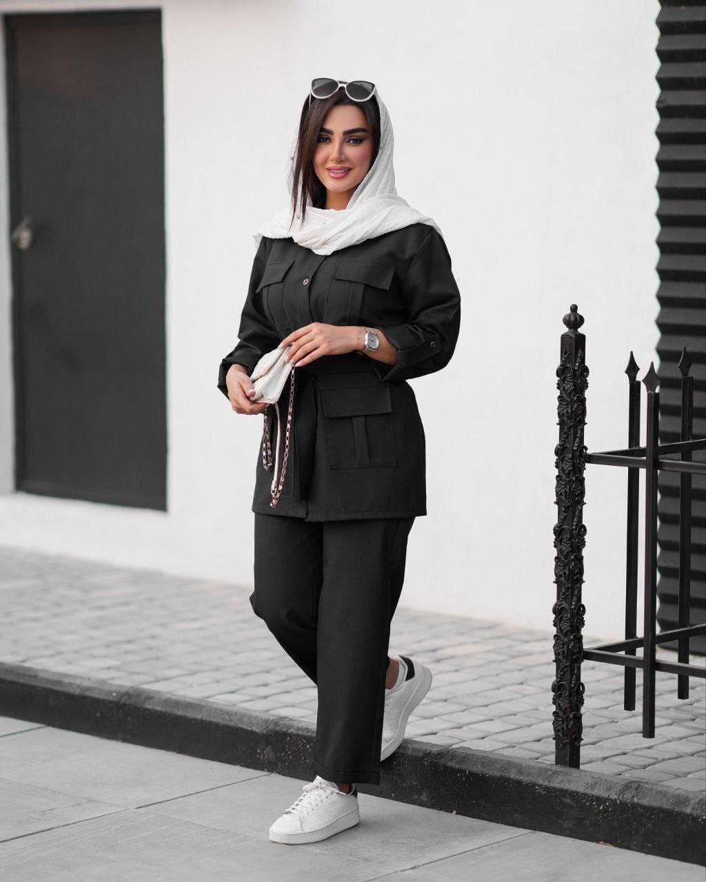 مانتو شلوار مدل لیلا مکانیک پرشیا درجه یک تنخور عالی شیک در دو رنگ 😍😍 کد ۱۳۹۶۶ راشین