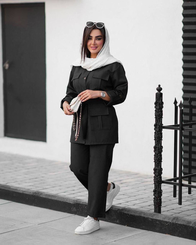 مانتو شلوار مدل لیلا مکانیک پرشیا درجه یک تنخور عالی شیک در دو رنگ 😍😍 کد ۱۳۹۶۶ راشین