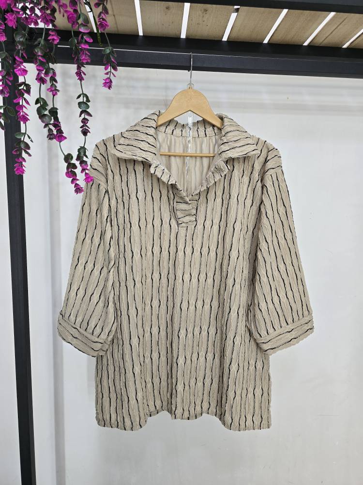 شومیز لونا خط دار لونا مراکشی زیبا وشیک تنخور عالی در رنگبندی 🌈 🌈 کد ۱۱۷۹۹ ستشو