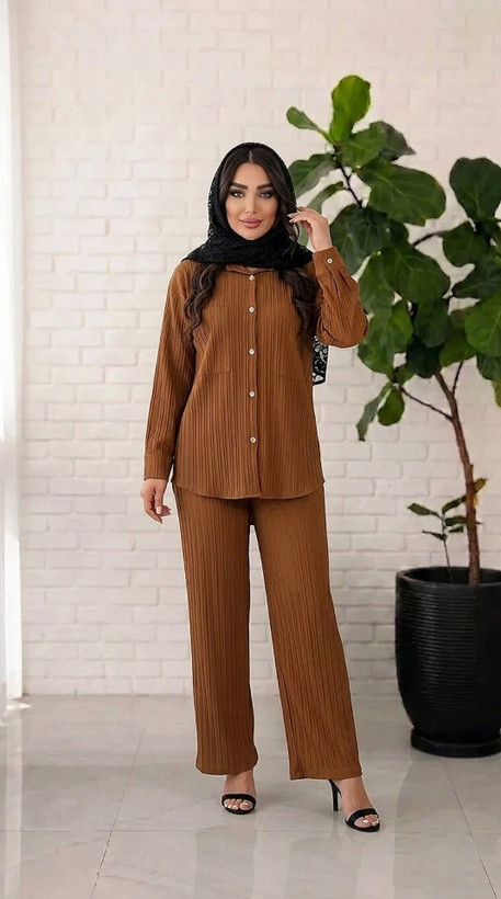 شومیز شلوار نیکا رنگ بندی زیبا و شیک 🥰❤️کد14047 ماه بانو