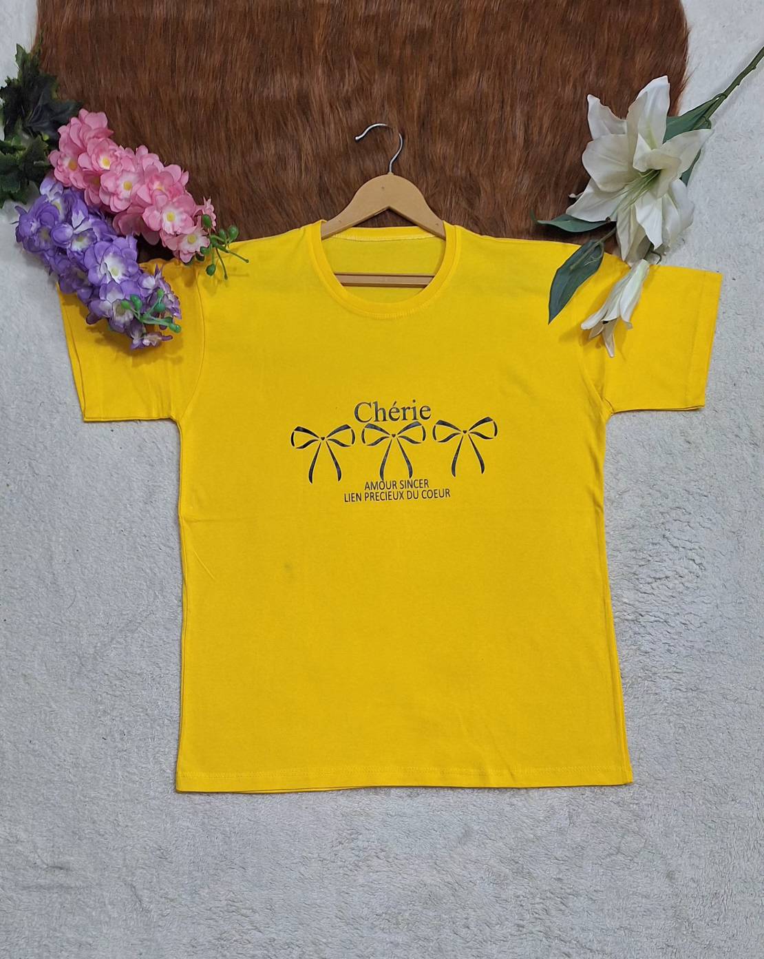 تیشرت چاپی پاپیون تنخور زیبا و شیک 🎀🥰کد213 شیک و مد