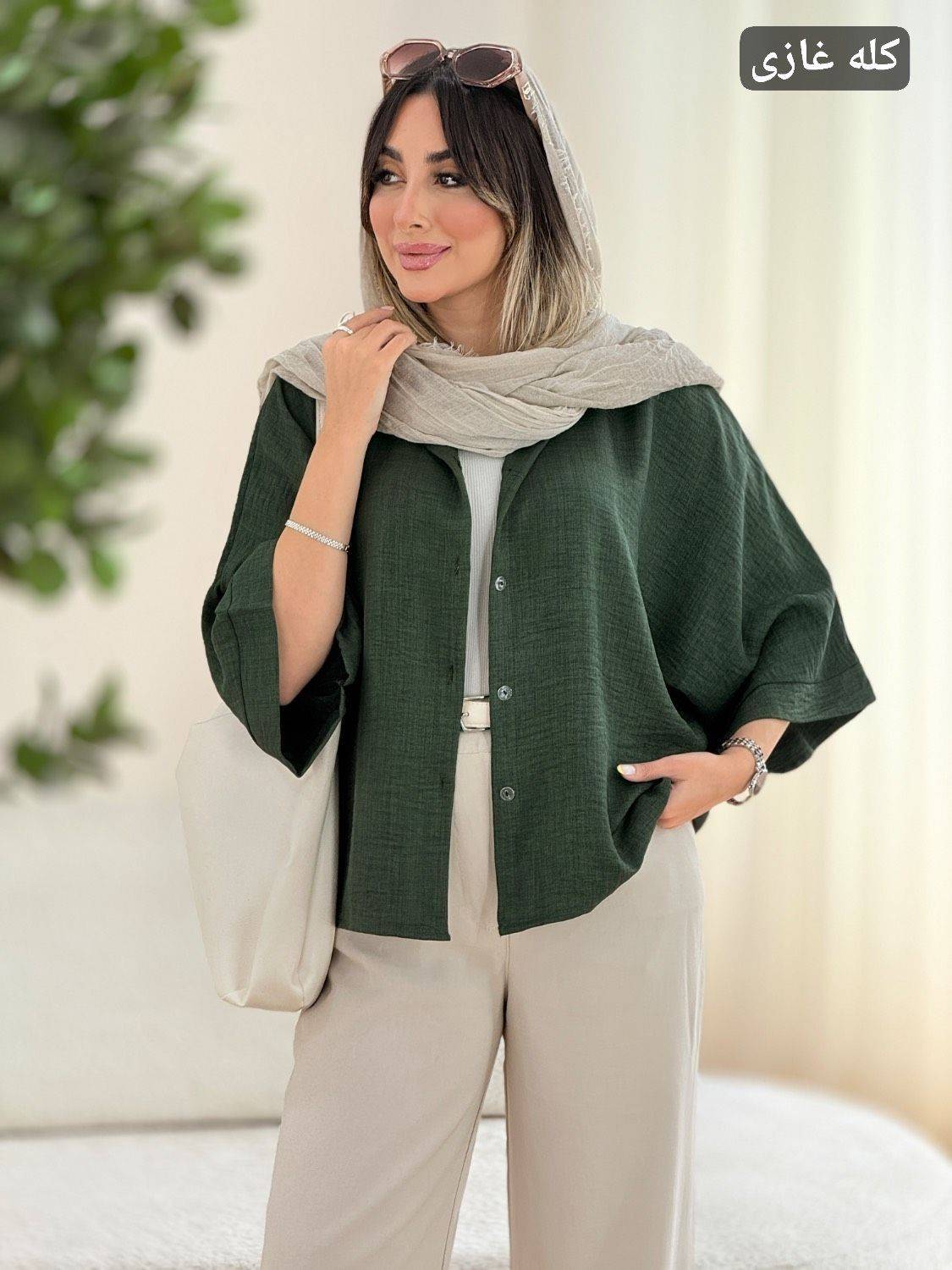 شومیز مانتویی سلانکه با کیفیت در رنگ بندی کد 18337 شایسته