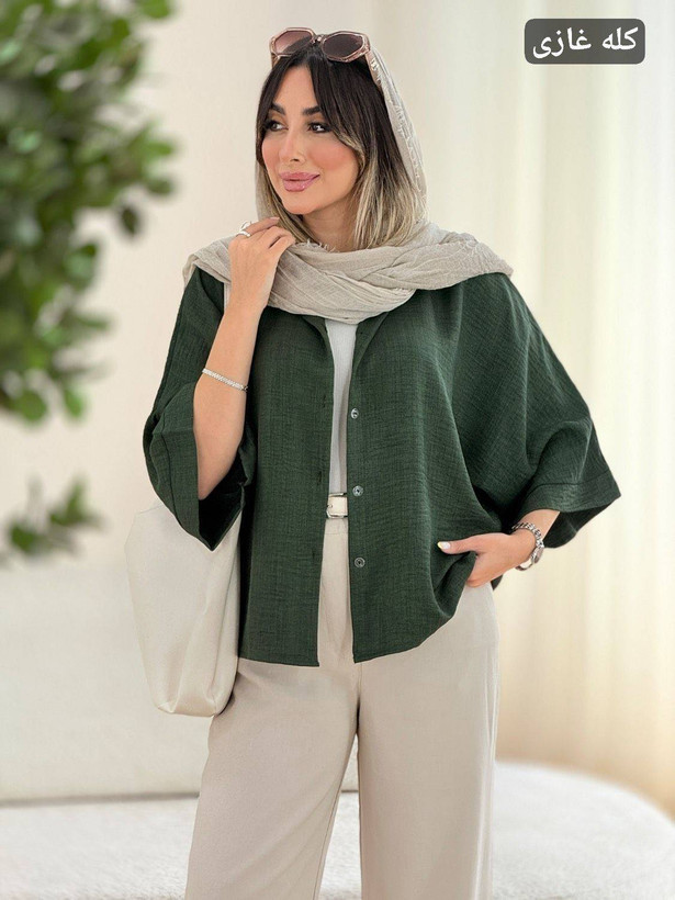 شومیز مانتویی سلانکه با کیفیت در رنگ بندی کد 18337 شایسته