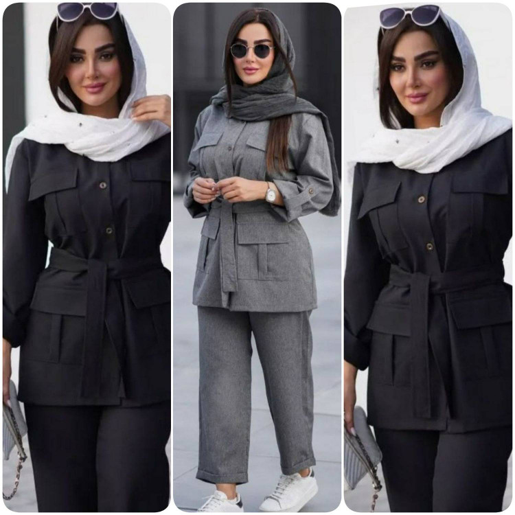 ست مانتو و شلوار مدل کژال با کیفیت در دو رنگ کد 1356 الیشکا