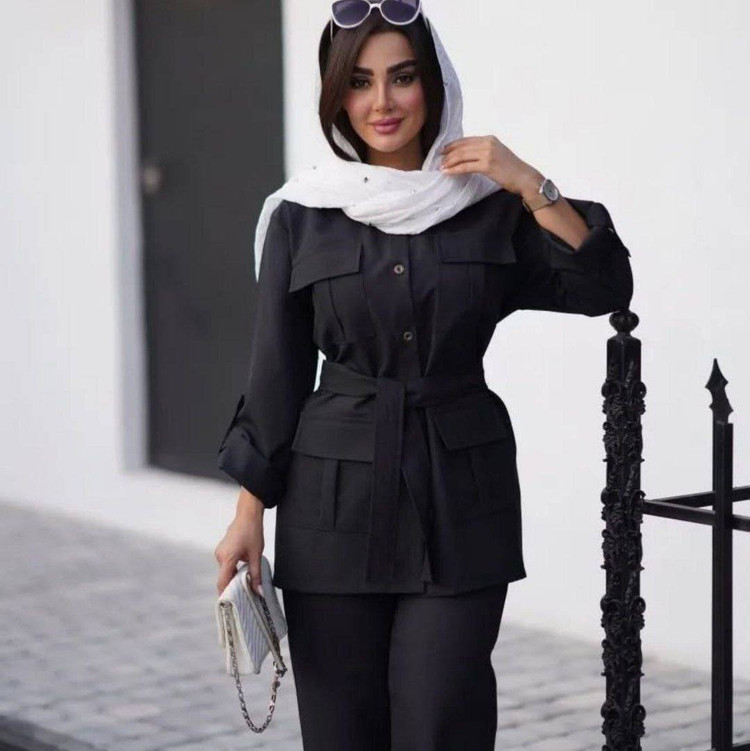 ست مانتو و شلوار مدل کژال با کیفیت در دو رنگ کد 1356 الیشکا