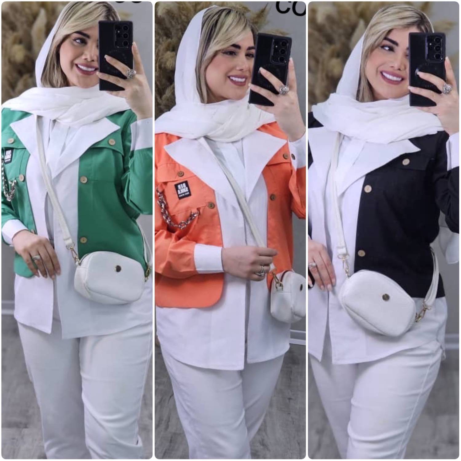 شومیز مانتویی مدل کارتیر داکرون درجه یک کد 19463 الیشکا