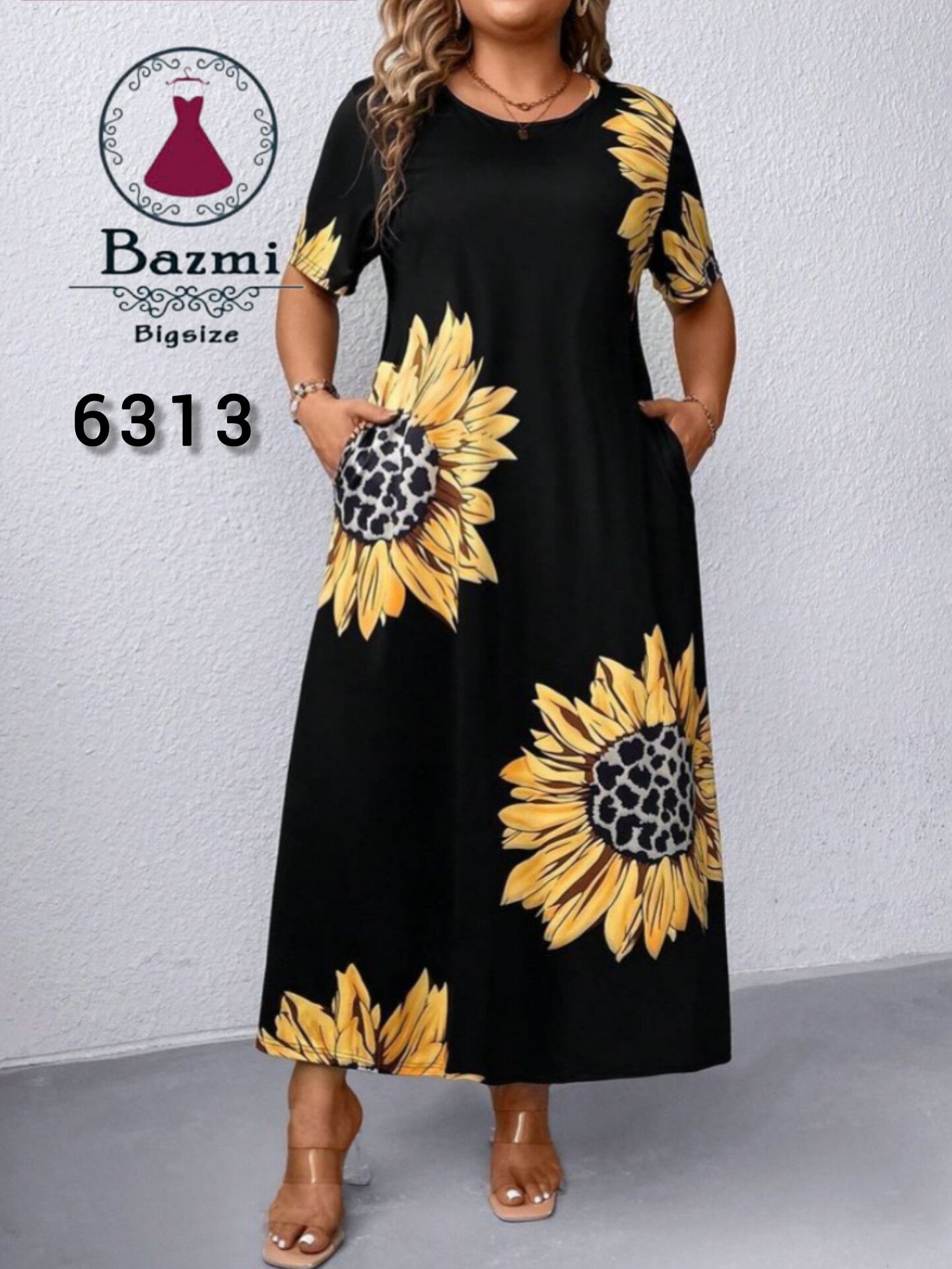 پیراهن ساحلی لانگ سایز بزرگ ۶۳۱۳ بزمی🛍💯🎀