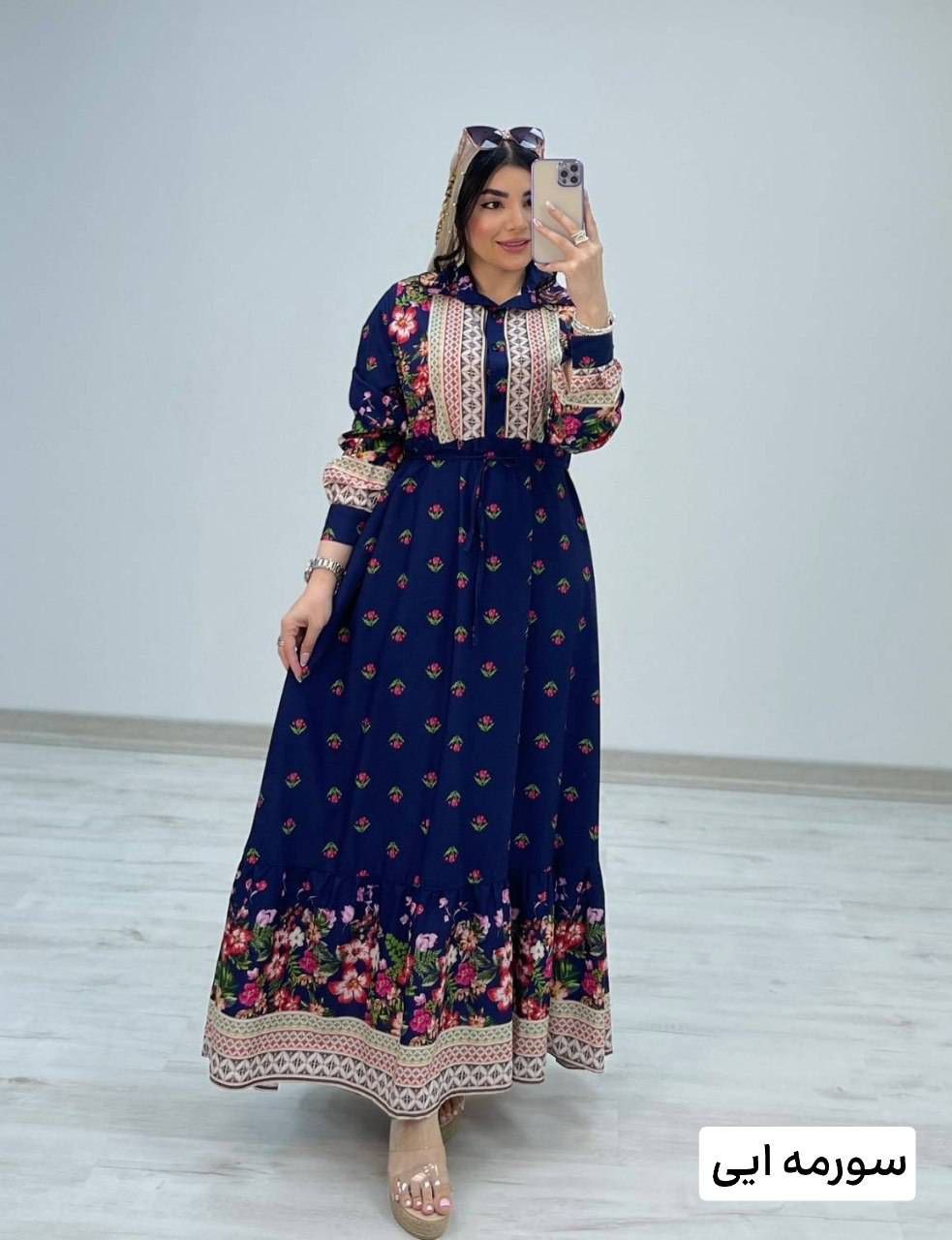 پیراهن ساحلی لاله فلور نخ 🛍💯🌈ساریگل