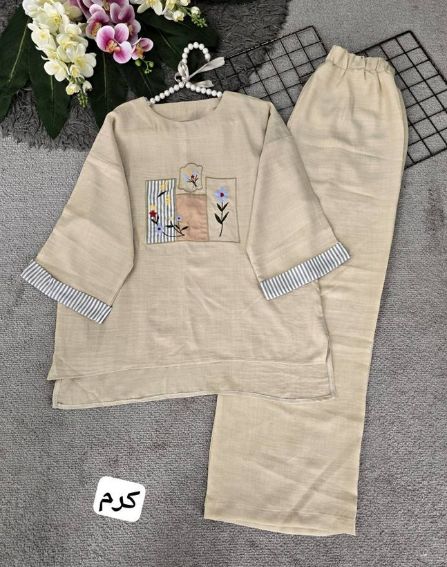 تونیک و شلوار تیکه دوزی 🌈🛍🎀🎀۱۰۱۲۵ نفیس