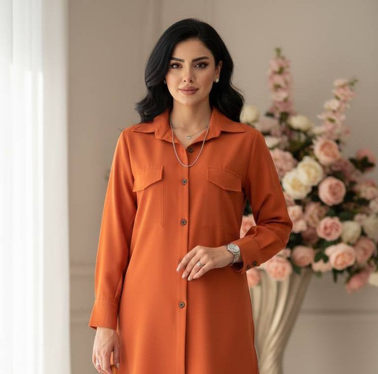 شومیز مانتویی نرگس در ۳ رنگ زیبا 🥰❤️کد486 آدراپانا