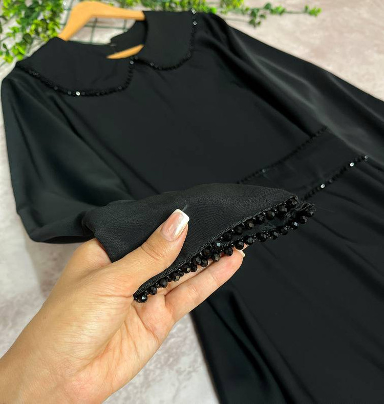 مانتو عبایی شارلوت زیبا و شیک کیفیت عالی ✅😍100018پرفاز