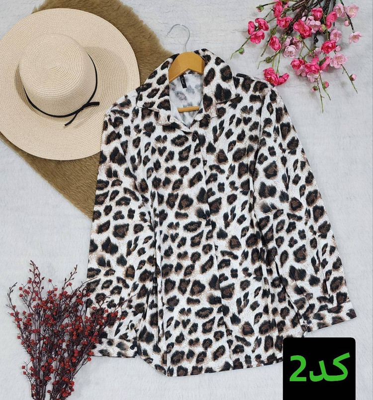 شومیز مانتویی پلنگی مانیا زیبا و شیک ❤️🎀کد503 شانی