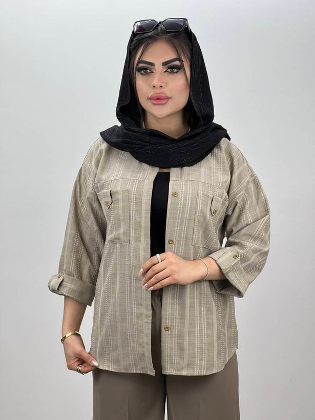 شومیز مانتویی کوک دوزی گلژین تنخور زیبا و شیک ❤️🥰کد504 شانی