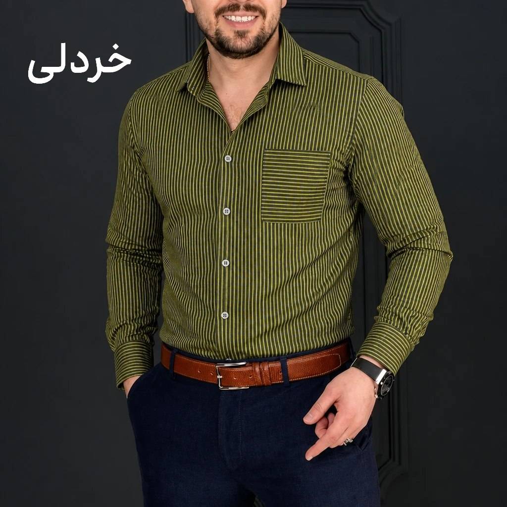 پیراهن مردانه ✅ با رنگ بندی بسیار زیبا و کیفیت عالی 🌿چیچک19640
