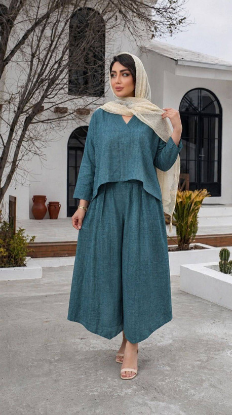 ست شومیز شلوار غزل در رنگ بندی شیک 🥰🎀کد674 آدراپانا