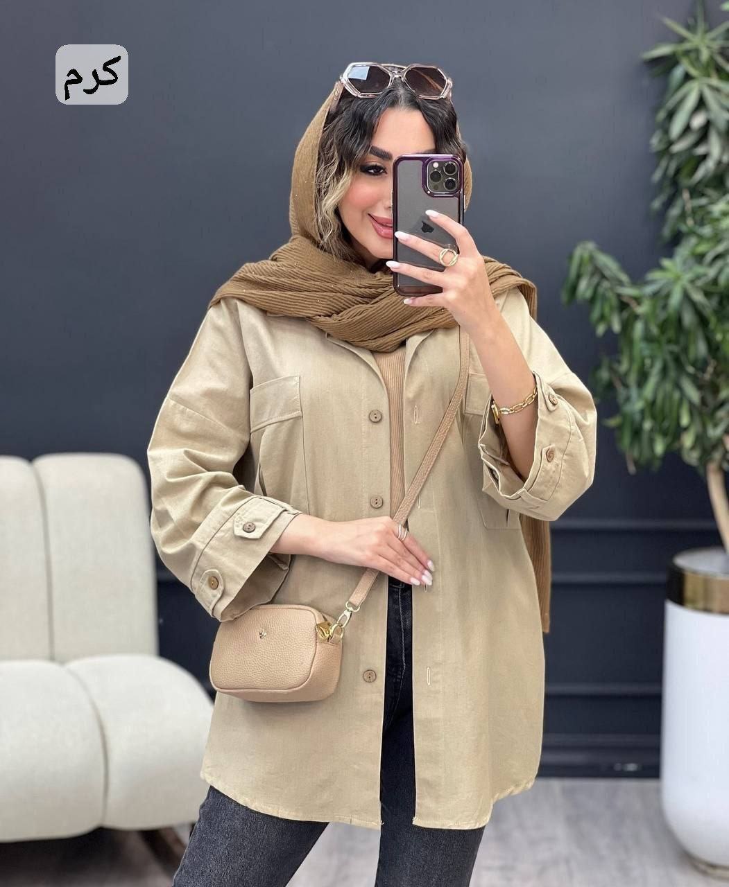 مانتو آستین فلشی کتان لینن نچرال در دو رنگ کد 6113 شایسته