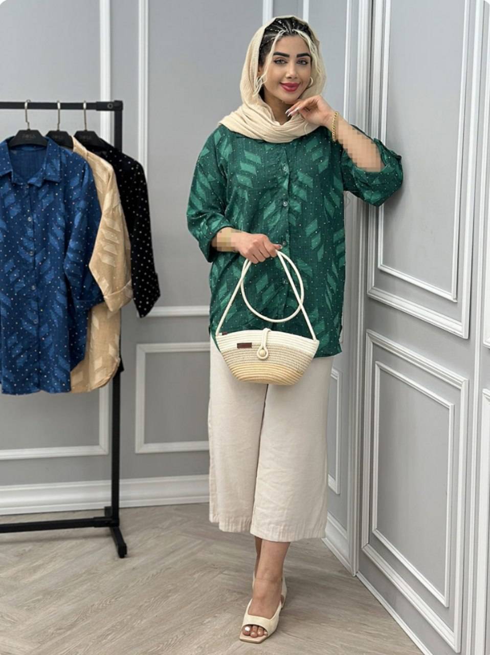 شومیز نگینی کسمه فتانه در رنگ بندی شیک 🥰🎀کد20762 کلار