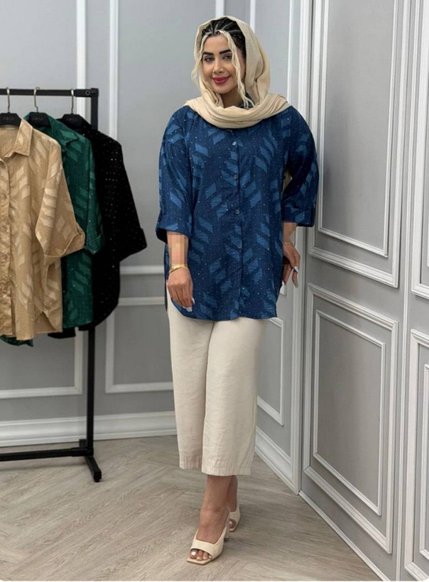 شومیز نگینی کسمه فتانه در رنگ بندی شیک 🥰🎀کد20762 کلار