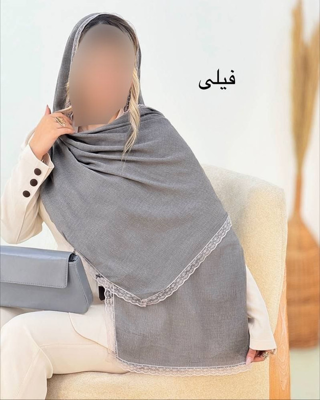 شال پلیسه لبه توری ۵۸۲۶ نفیس💯🛍