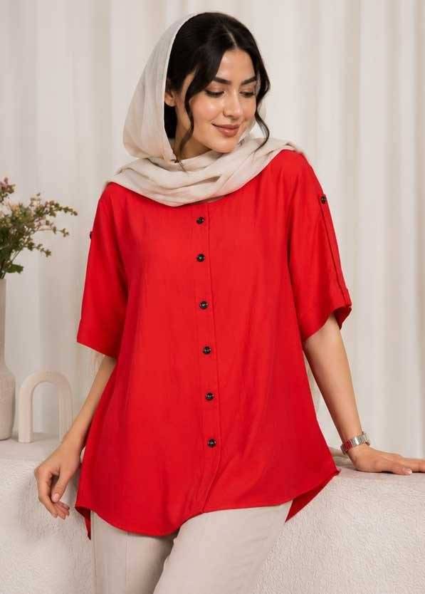 شومیز مانتویی ندا تنخور شیک و رنگ بندی زیبا 🥰😍شهرزاد بانو