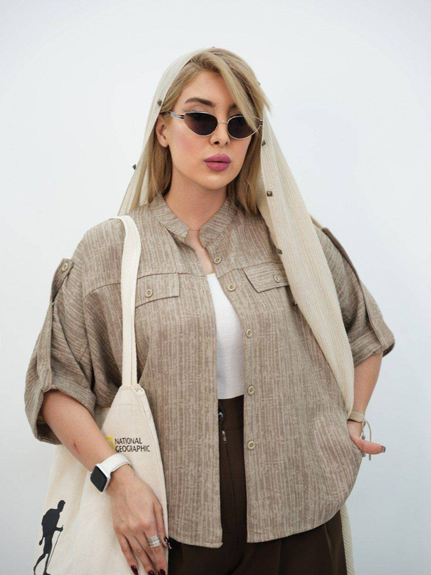 شومیز باکسی شانل تنخور زیبا و شیک 😍🥰کد 20822 ترمه