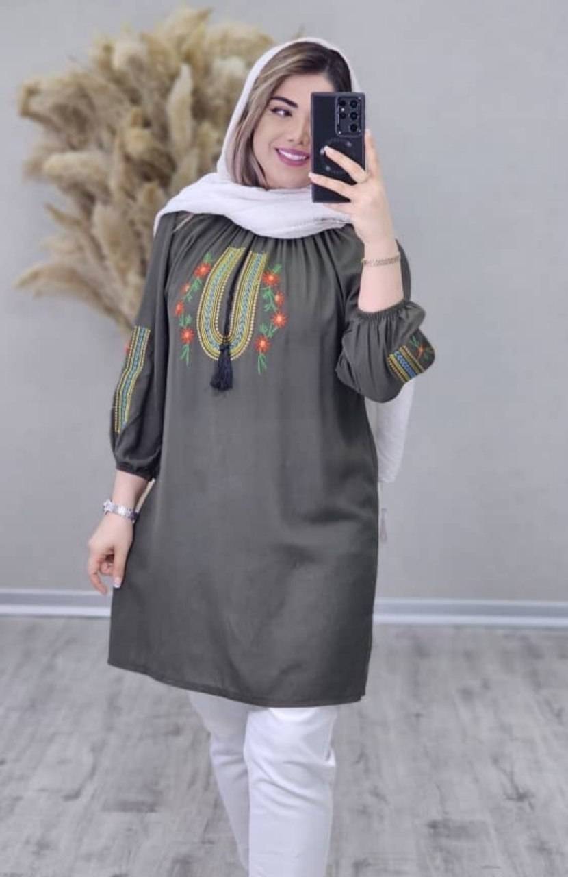 شومیز تارا تنخور زیبا و رنگ بندی شیک 😍❤️کد 18375 کلار