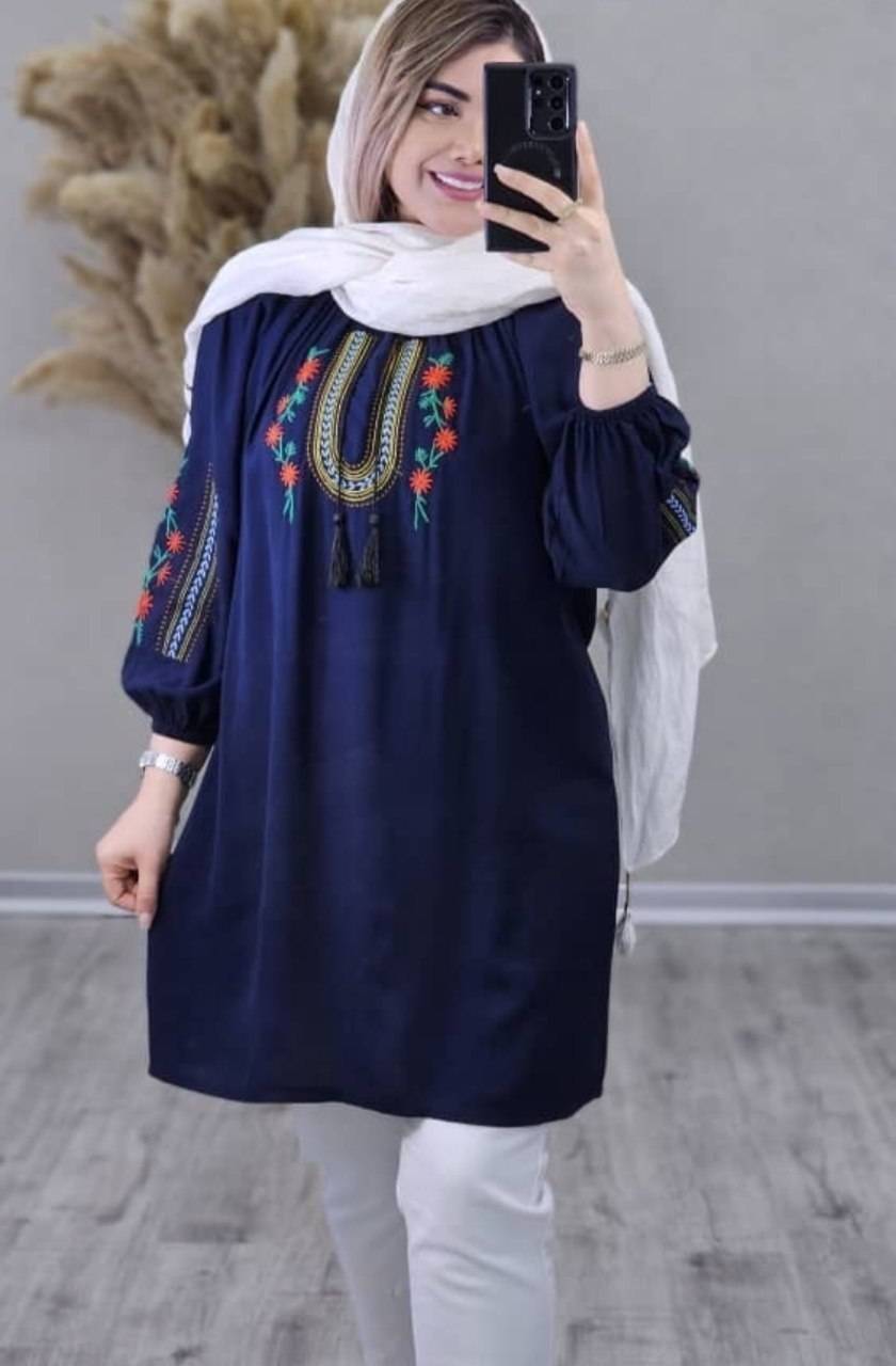 شومیز تارا تنخور زیبا و رنگ بندی شیک 😍❤️کد 18375 کلار