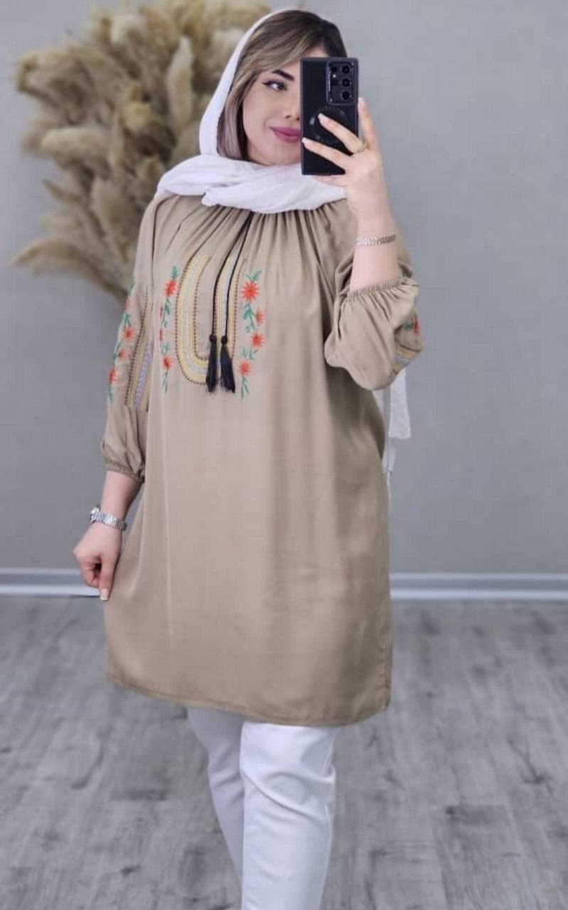 شومیز تارا تنخور زیبا و رنگ بندی شیک 😍❤️کد 18375 کلار
