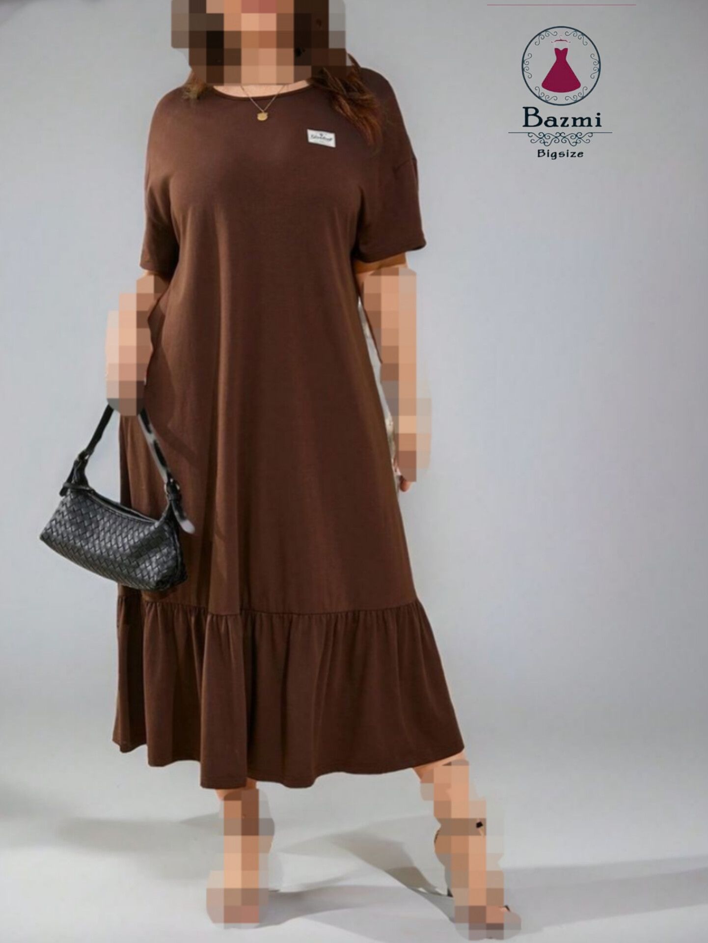 پیراهن لانگ استین کوتاه سایز بزرگ ۶۶۶۷ بزم 🎀🛍🌈