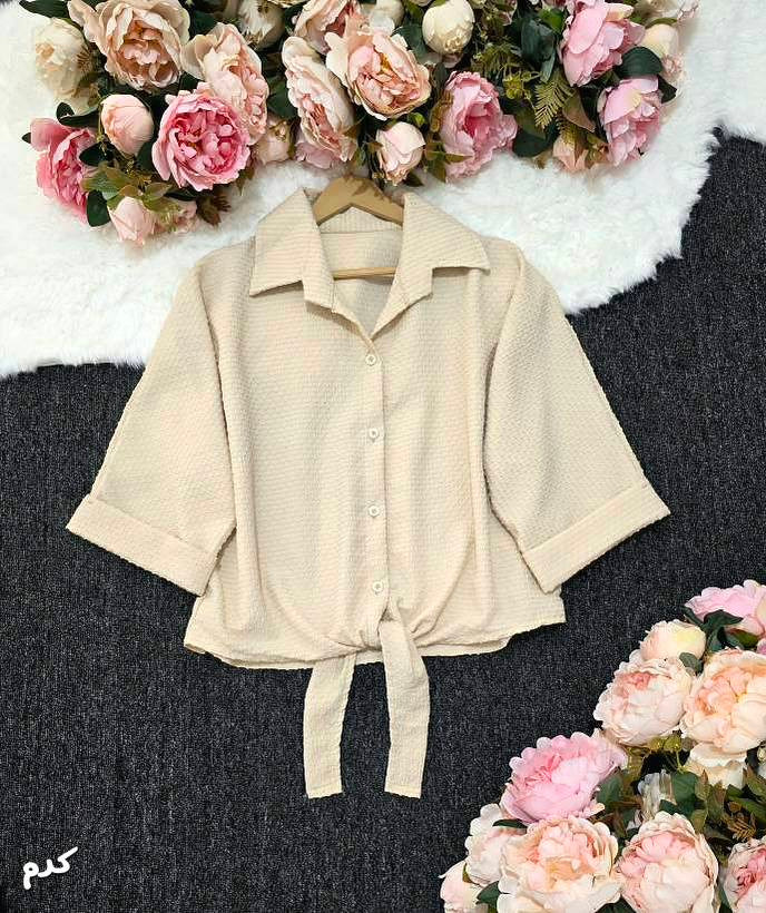 شومیز گره ای آنیسا زیبا وجذاب تنخور عالی در رنگبندی 🎀 🎀 کد ۱۱۹۱۳ مدلند